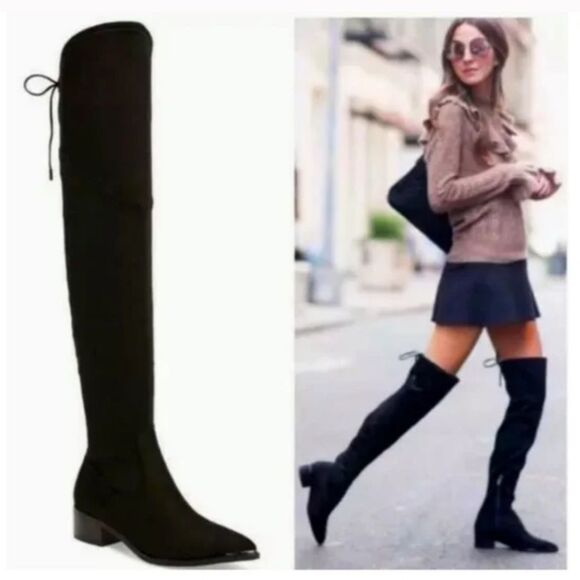 - NWT IN BOX MARK FISHER OVER THE KNEE YUNA BOOTS BLACK SIZE 5.5 - Picture 1 of 14